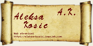 Aleksa Kosić vizit kartica